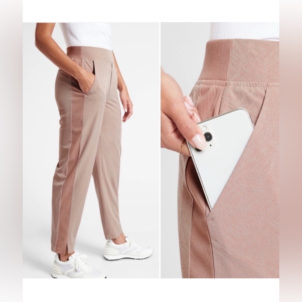 Athleta Brooklyn Ankle Pant Texture Mocha Blush
